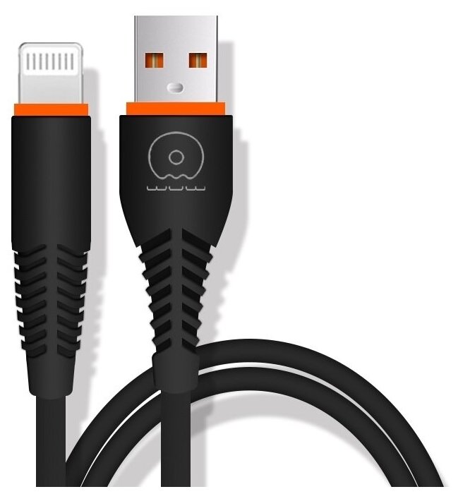 Кабель WUW X151 USB-Lightning 5A, 1M, для быстрой зарядки и передачи данных, черный