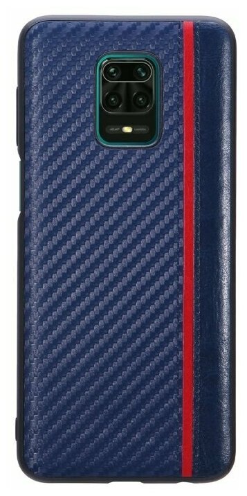 Чехол накладка G-Case Carbon для Xiaomi Redmi Note 9S / Note 9 Pro / Note 9 Pro Max, темно-синяя