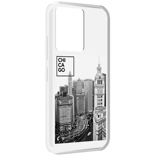 Чехол MyPads черно белый чикаго для Infinix Note 12 5G X671 / Note 12 Pro 5G задняя-панель-накладка-бампер
