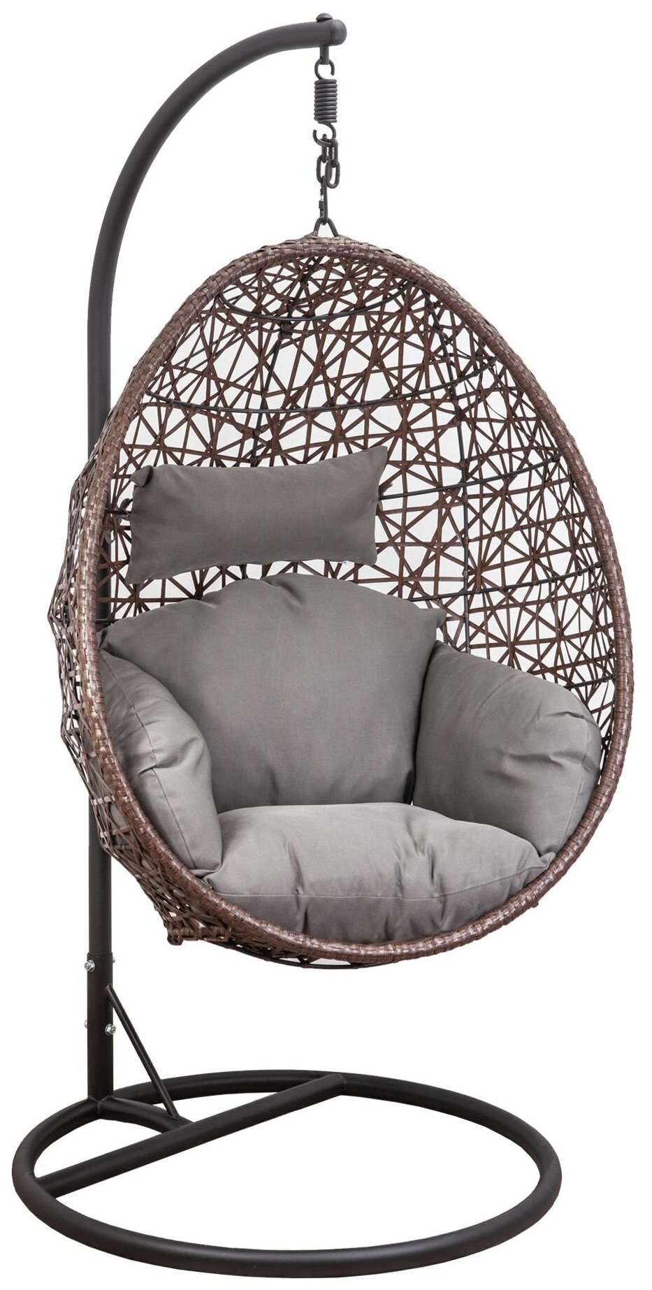 Кресло подвесное Bounty, коричневый, искусственный ротанг + подушка - фотография № 1