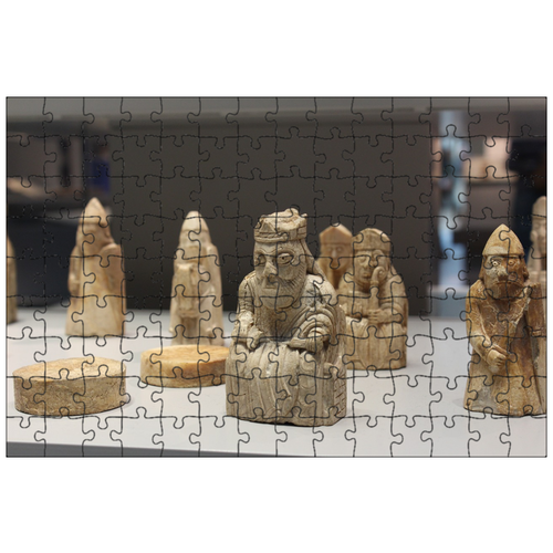 фото Магнитный пазл 27x18см."шахматы, шахматные фигуры, льюис chessmen" на холодильник lotsprints