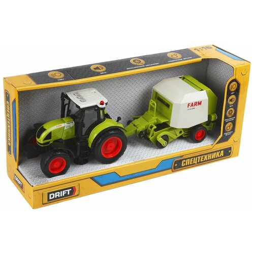 фото Трактор drift 82215 с пресс-подборщиком для сена farmland 1:16