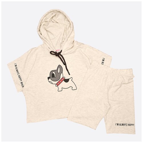 фото Комплект хлопковый (футболка + велосипедки) - черный - 10 лет cegisa