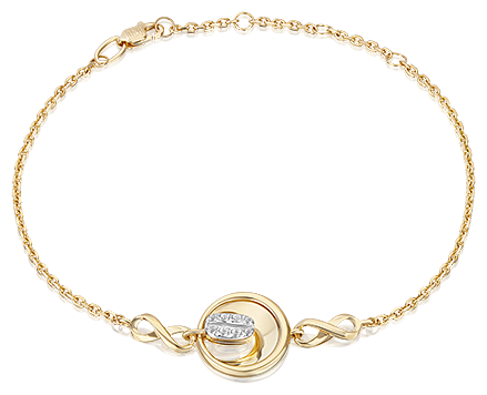 Браслет PLATINA, комбинированное золото, 585 проба, топаз, длина 21 см.