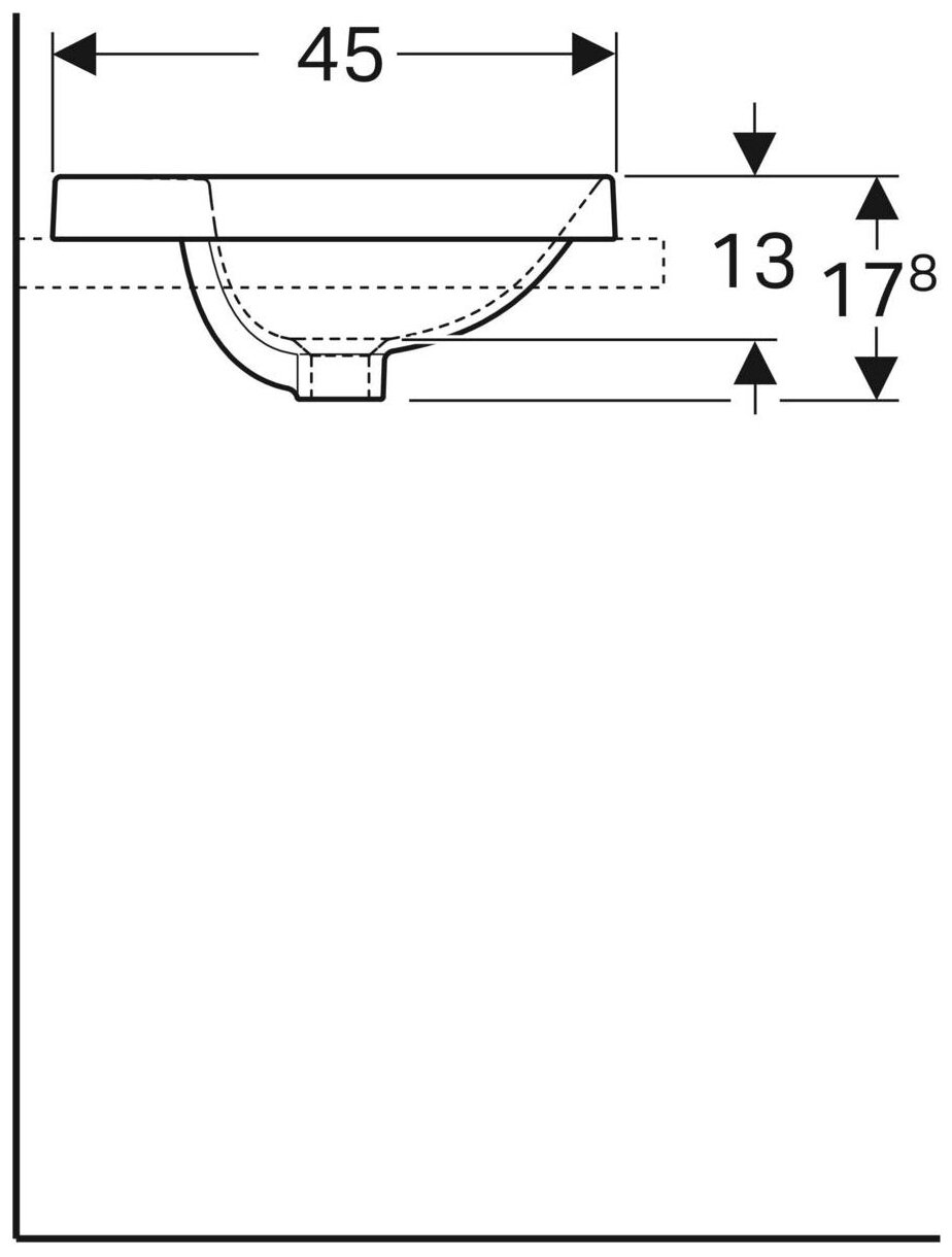 Раковина 55 см GEBERIT VariForm 500.720.01.2 - фотография № 6