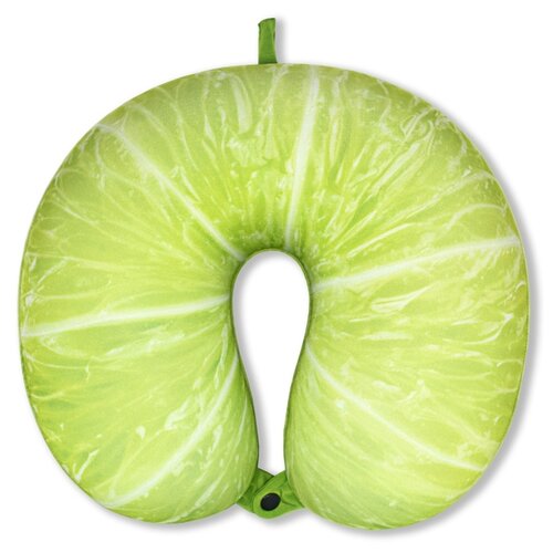 фото Подушка для шеи штучки, к которым тянутся ручки турист фрукты, 1 шт., зеленый