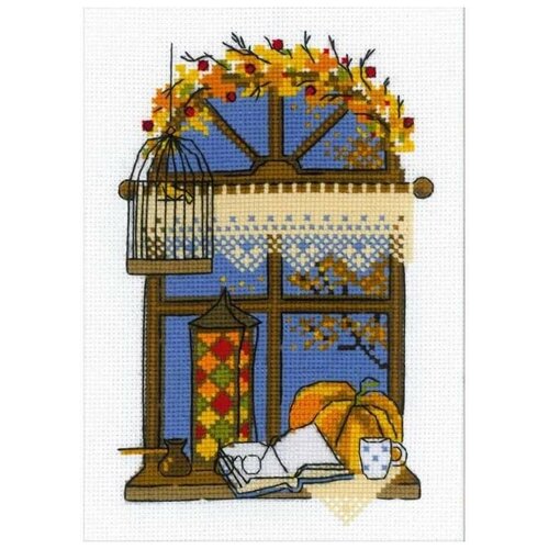 Набор для вышивания Осеннее окошко, 15x21 см, Риолис (Сотвори Сама) набор для вышивания риолис 1592 зимнее окошко