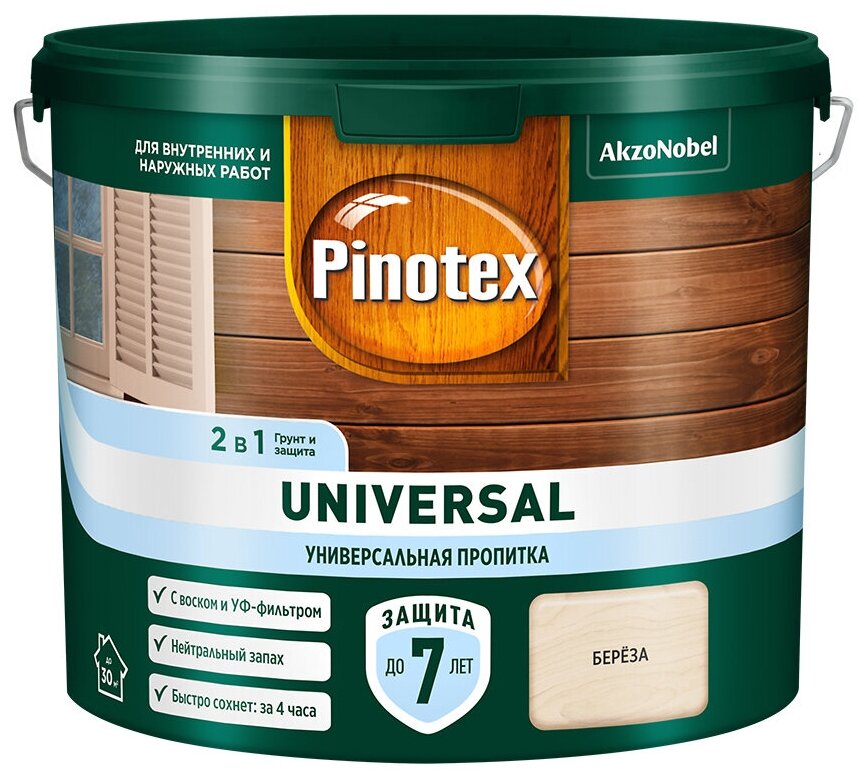 Пропитка универсальная акриловая Pinotex Universal 25 л берёза