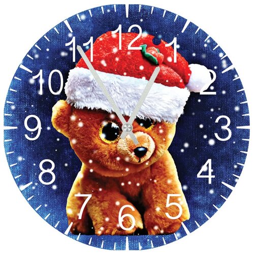 фото Svs настенные часы svs 4001141 kids новогодний мишка