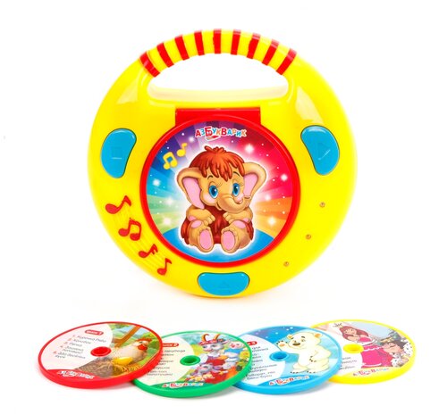 Интерактивная развивающая игрушка Азбукварик CD-Плеер с огоньками Песенки и сказки