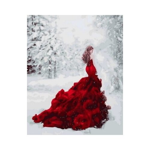 фото Цветной gx31189 картина по номерам 40 х 50 см огненное платье 1 шт.