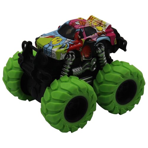 Машинка гоночная Funky Toys die-cast, 4*4, фрикционная, двойной реверс, зеленые колеса (FT61041)