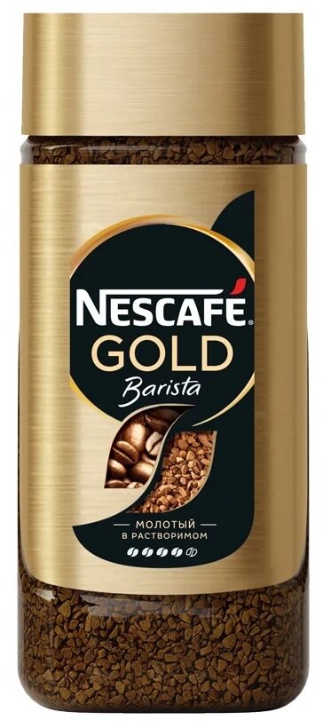 NESCAFE GOLD Barista Кофе натуральный растворимый сублимированный с добавлением натурального жаренного молотого кофе 85 г - фотография № 6