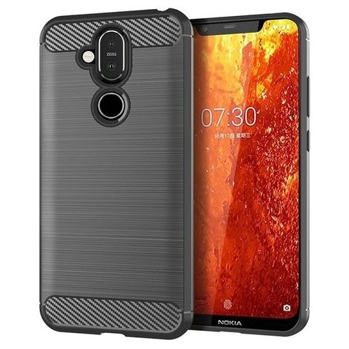 фото Чехол на nokia 8.1 (x7) цвет gray (серый), серия carbon от caseport