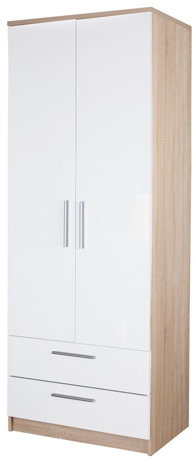Шкаф с ящиками Шарм-Дизайн Соло 60х60х240 Дуб Сонома+Белый