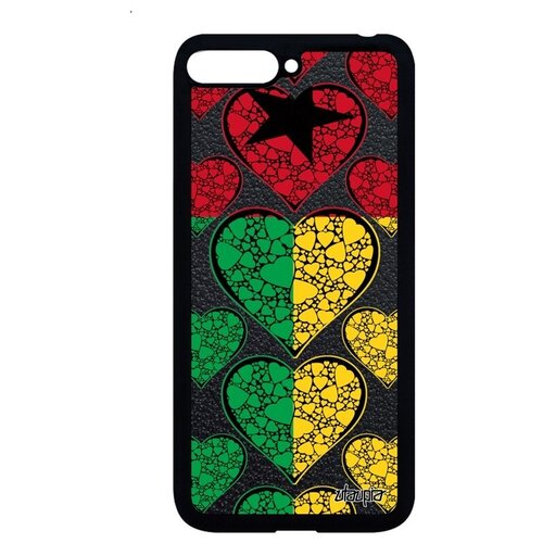 фото Дизайнерский чехол для телефона // huawei y6 2018 // "флаг гвинеи бисау с сердцем" дизайн государственный, utaupia, цветной