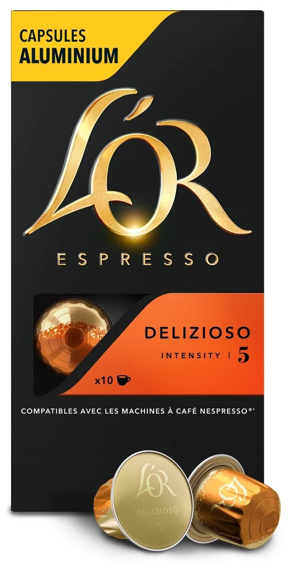 Кофе в алюминиевых капсулах L'OR "Espresso Delizioso" для кофемашин Nespresso, комплект 5 шт., 10 порций, 4028608 - фотография № 3
