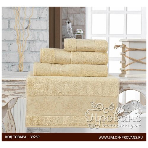 фото Полотенце для ванной karna pandora бамбуковая махра золотистый 90х150