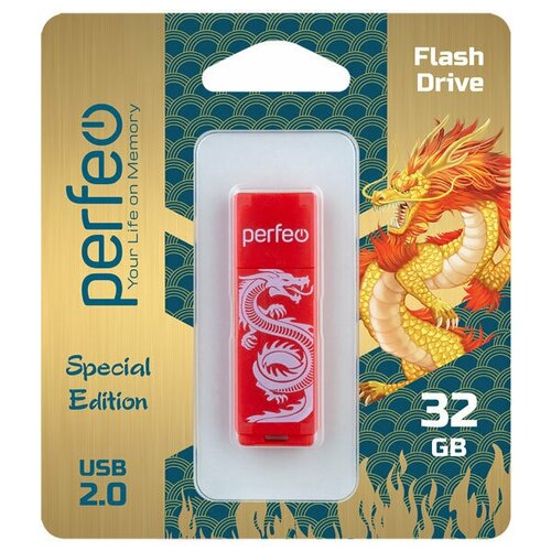 Флеш Perfeo USB 32GB C04 Red Dragon