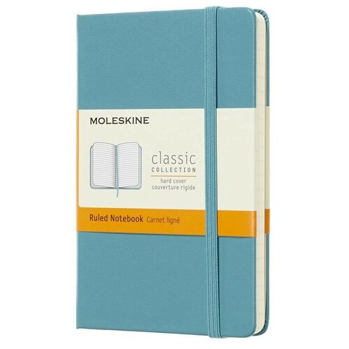 Блокнот Moleskine CLASSIC MM710B35 Pocket 90x140мм 192стр. линейка твердая обложка фиксирующая резинка голубой блокнот classic pocket а6 96 листов в линейку