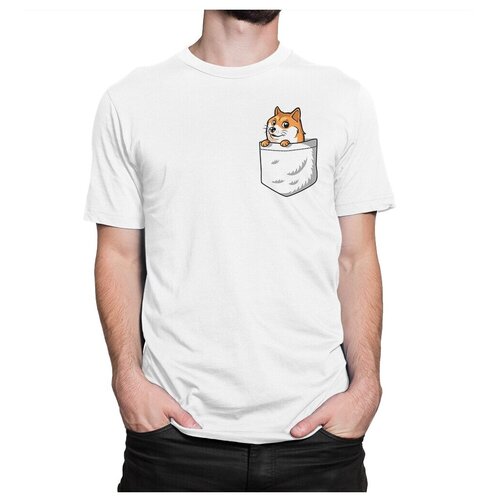 фото Футболка dream shirts собакен в кармашке размер 2xl, белый