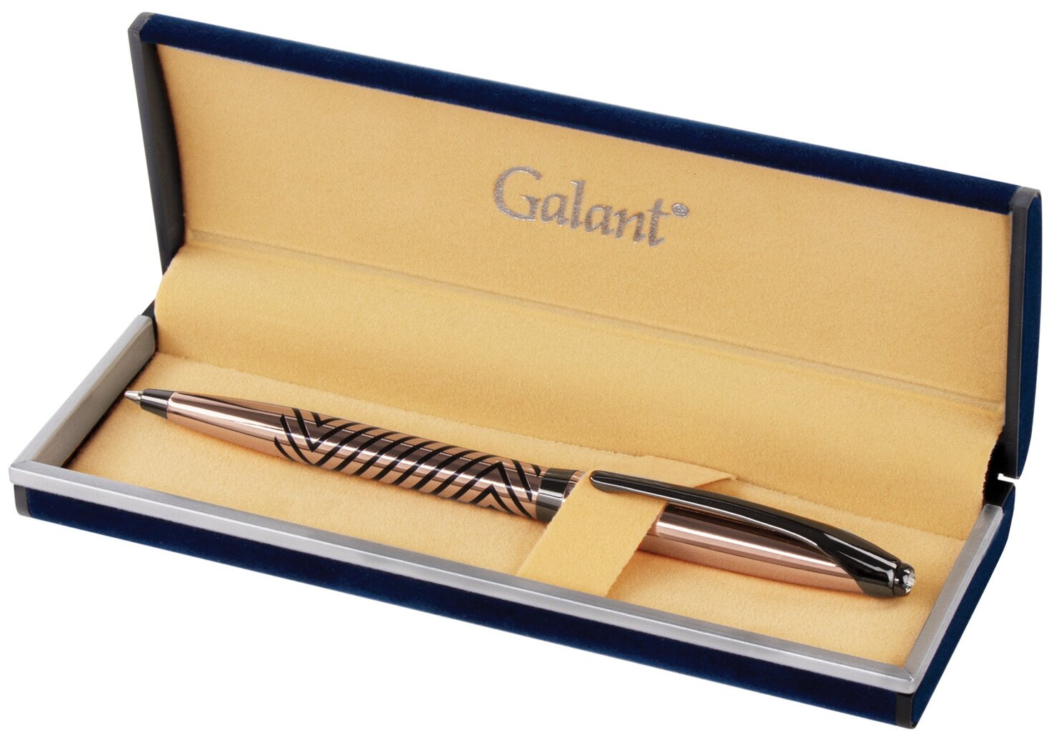 Ручка подарочная шариковая GALANT DECORO, корпус роз. золото, детали оруж. мет, 0,7мм, синяя, 143510