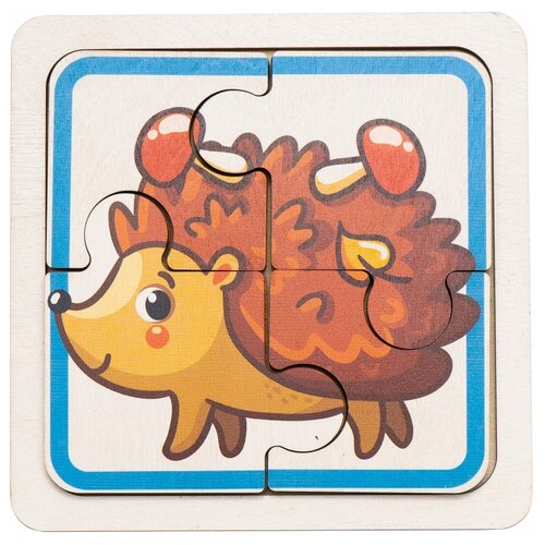 Пазл двусторонний EVOTOYS ET-PUZ-04-01 Ежик и Белочка