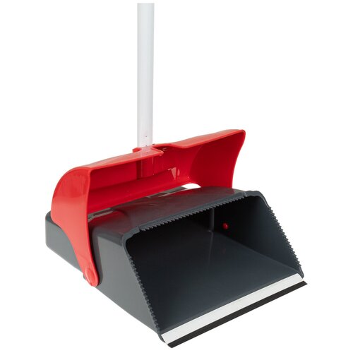 Совок для мусора с длинной ручкой - щетка, красный, KAF300-R, Uctem Plas