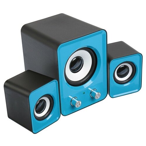 Компьютерные колонки 21 LuazON LPCK-02 2x3Вт сабвуфер 5Вт 80дБ Jack 35 USB синяя 255400₽