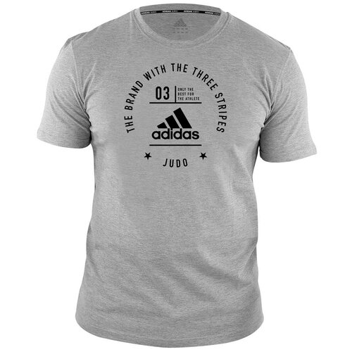 Футболка The Brand With The Three Stripes T-Shirt Judo серо-черная (размер L)