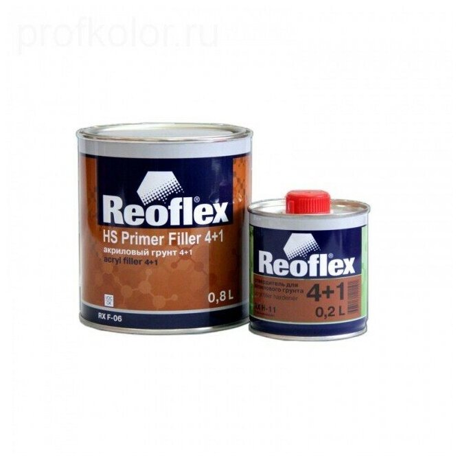 Грунт Reoflex 4+1 HS Primer Filler 4+1 RX F-06 (белый 0.8л) + отвердитель (0.2л)