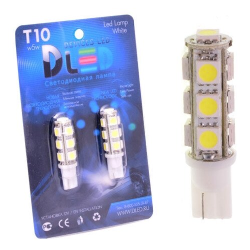 фото Автомобильные светодиодные лампы t10 - 5 - 13 smd 5050 (2шт dled