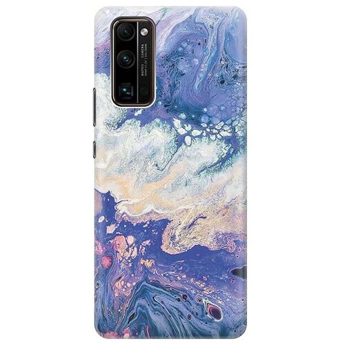 фото Ультратонкий силиконовый чехол-накладка для honor 30 pro+ с принтом "фиолетовый мрамор" gosso