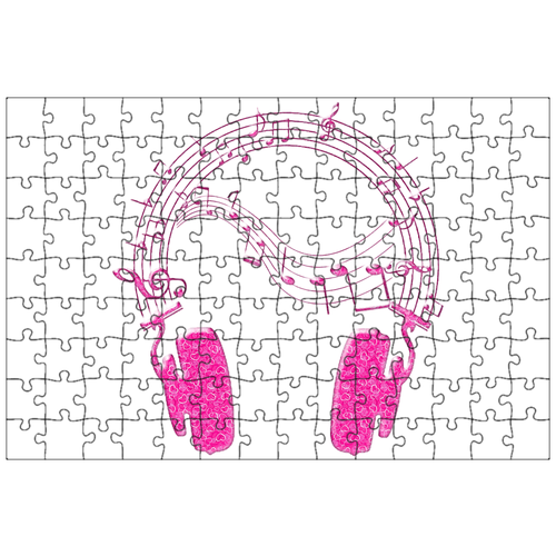фото Магнитный пазл 27x18см."наушники, вебинар, гарнитура" на холодильник lotsprints
