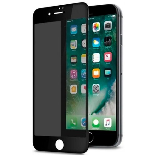 Защитное стекло Антишпион на телефон Apple iPhone 7 Plus, iPhone 8 Plus / Полноэкранное стекло для Эпл Айфон 7 Плюс, Айфон 8 Плюс (Черный)