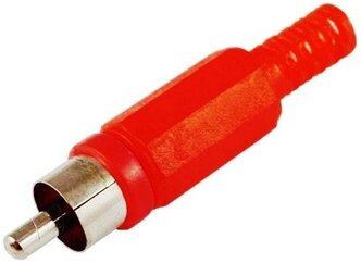 Штекер RCA Premier 1-200 RD разъём на кабель под пайку пластиковый кожух - красный