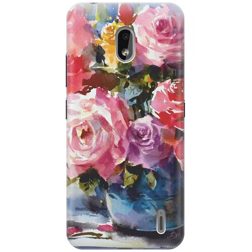 фото Re:paчехол - накладка artcolor для nokia 2.2 с принтом "акварельный букет цветов"