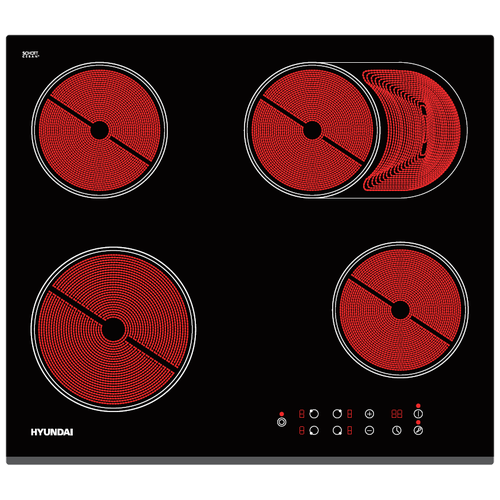 Варочная панель HYUNDAI HHE 6680 BG, электрическая, черный