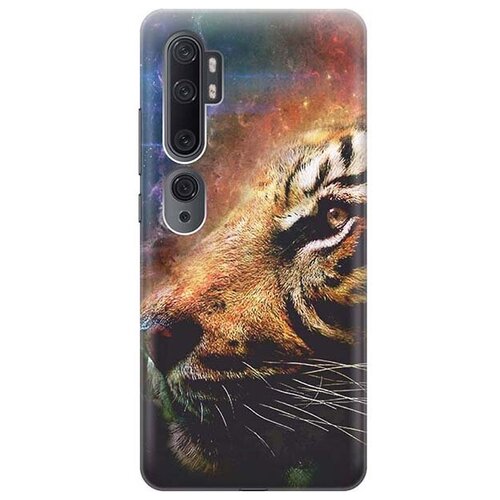 фото Ультратонкий силиконовый чехол-накладка для xiaomi mi note 10 / 10 pro с принтом "космический тигр" gosso