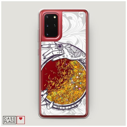 фото Чехол жидкий с блестками samsung galaxy s20 plus прозрачное зеркало case place