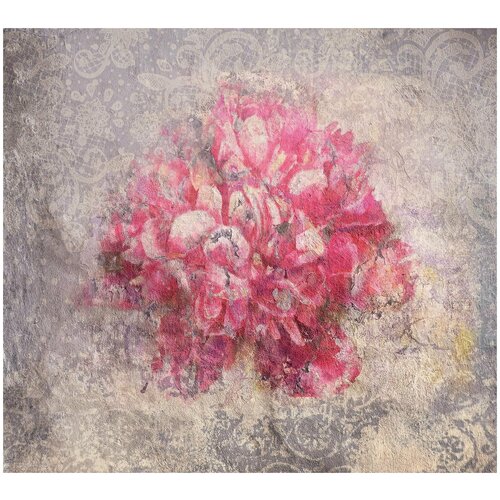 Супермоющиеся антивандальные фотообои Антимаркер, Розовые цветы на бетонной стене, 6-А-630, 300х270 см