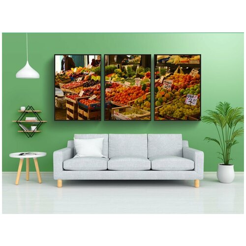 фото Набор модулных постеров для интерьера "фруктовый рынок, италия, венеция" 60x90 см. в тубусе, без рамки lotsprints