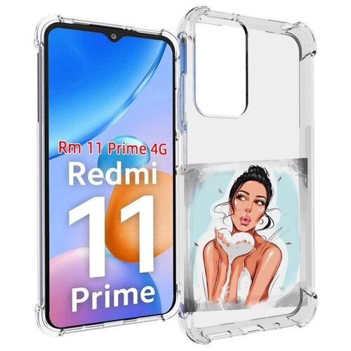 Чехол MyPads девушка-с-пеной женский для Xiaomi Redmi 11 Prime 4G задняя-панель-накладка-бампер чехол mypads девушка ангел с крыльями женский для xiaomi redmi 11 prime 4g задняя панель накладка бампер