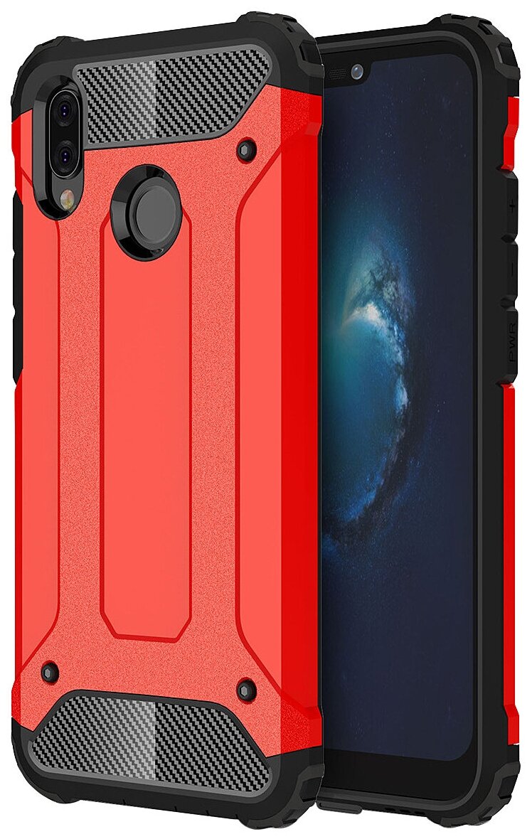 Чехол-бампер MyPads для Samsung Galaxy A8+ plus (2018) SM-A730F/DS противоударный усиленный ударопрочный красный