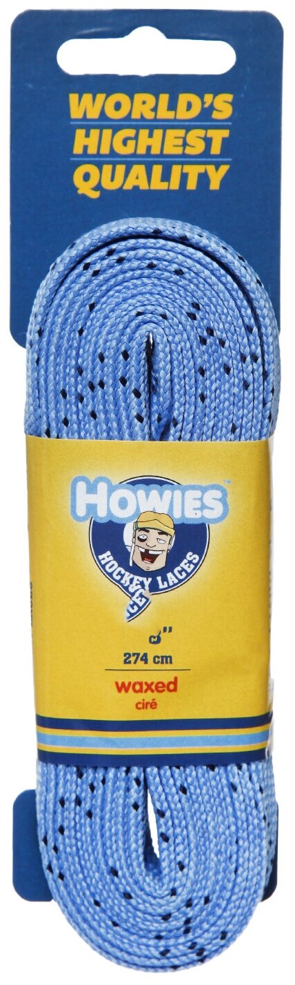 Шнурки хоккейные Howies с пропиткой голубые (72"/182) (NS)