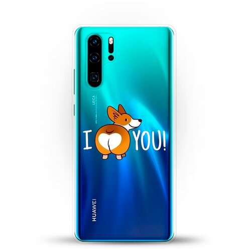 фото Силиконовый чехол love корги на huawei p30 pro andy & paul