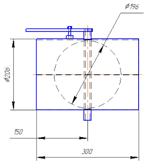 Дроссель-клапан D 200 мм с ручным управлением полипропилен