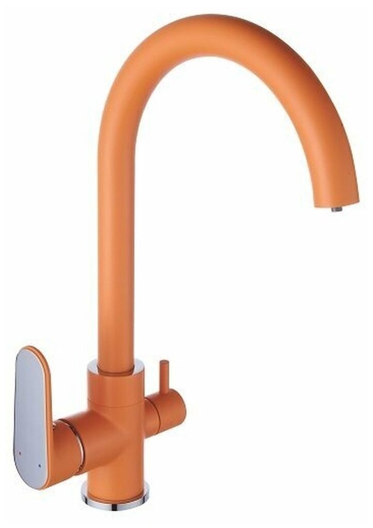 Смеситель BACH для кухни бок. D35мм с перек. д/питьевой воды п/гайку 91446117SY хром-оранж
