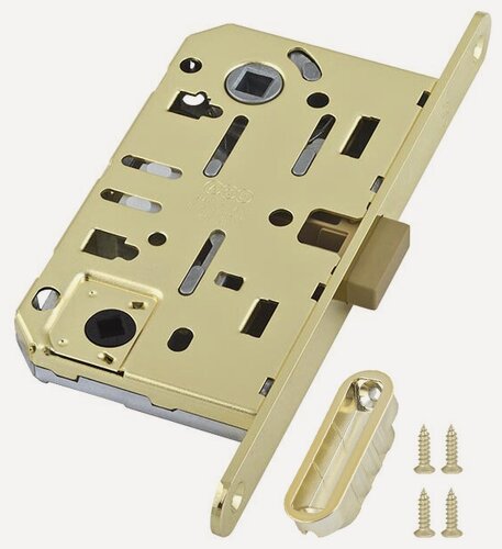 Изображение товара Замок межкомнатный магнитный AGB MEDIANA POLARIS WC (латунь) с ответной планкой B2402.05.03 , арт. B06102.50.03.567