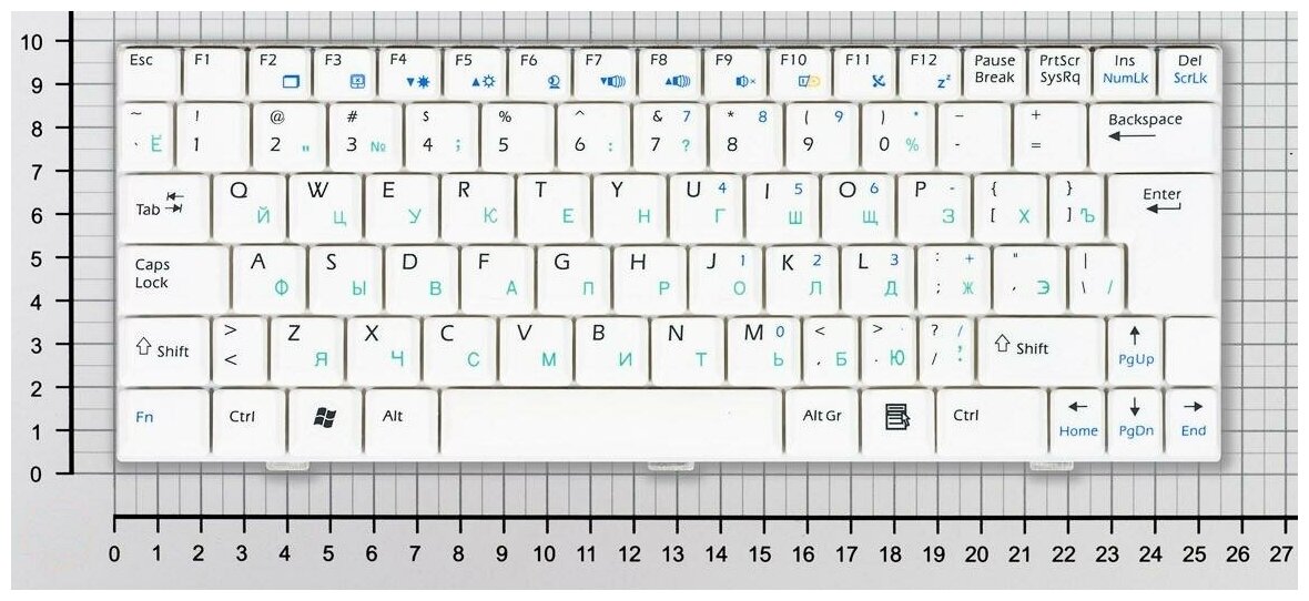 Клавиатура для ноутбука MSI DOK-6108A белая